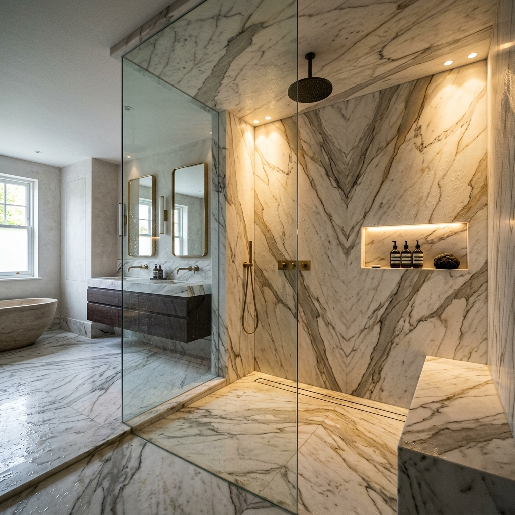 Stone shower surround