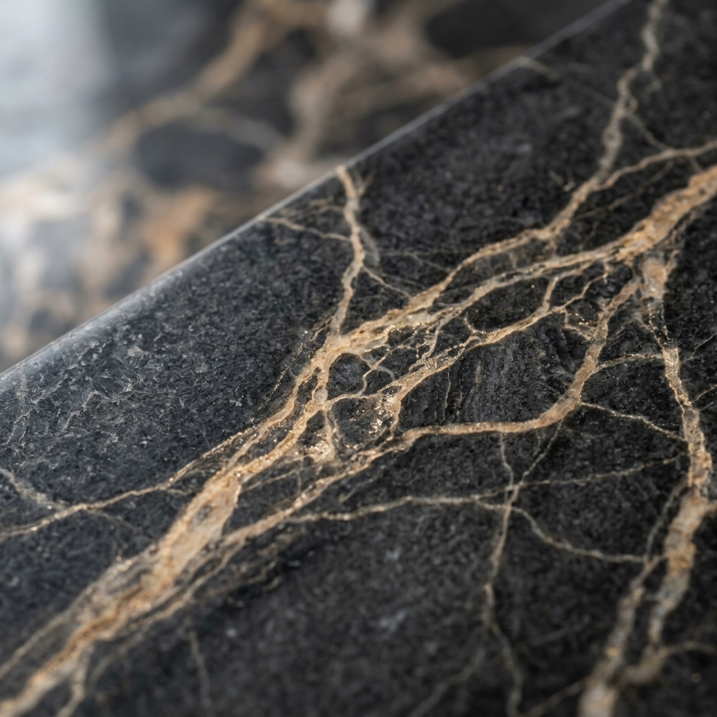 Book-matched stone feature wall