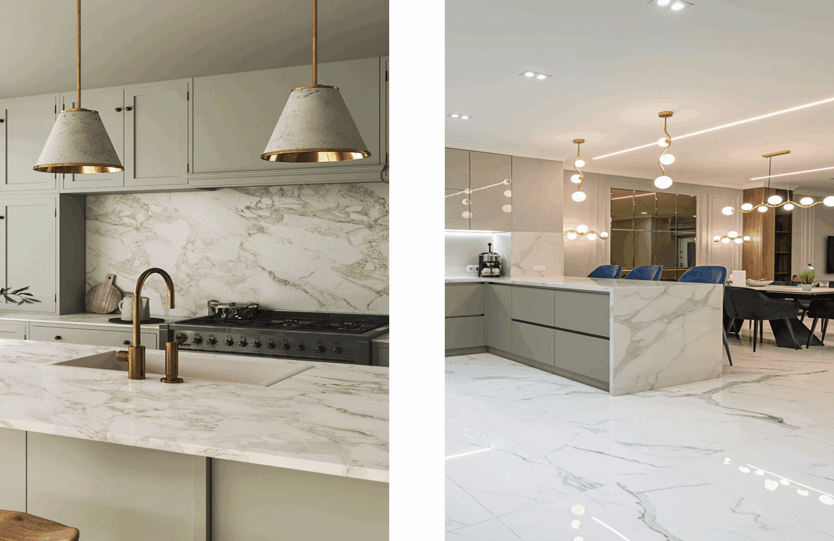 Spacious kitchen with sleek design