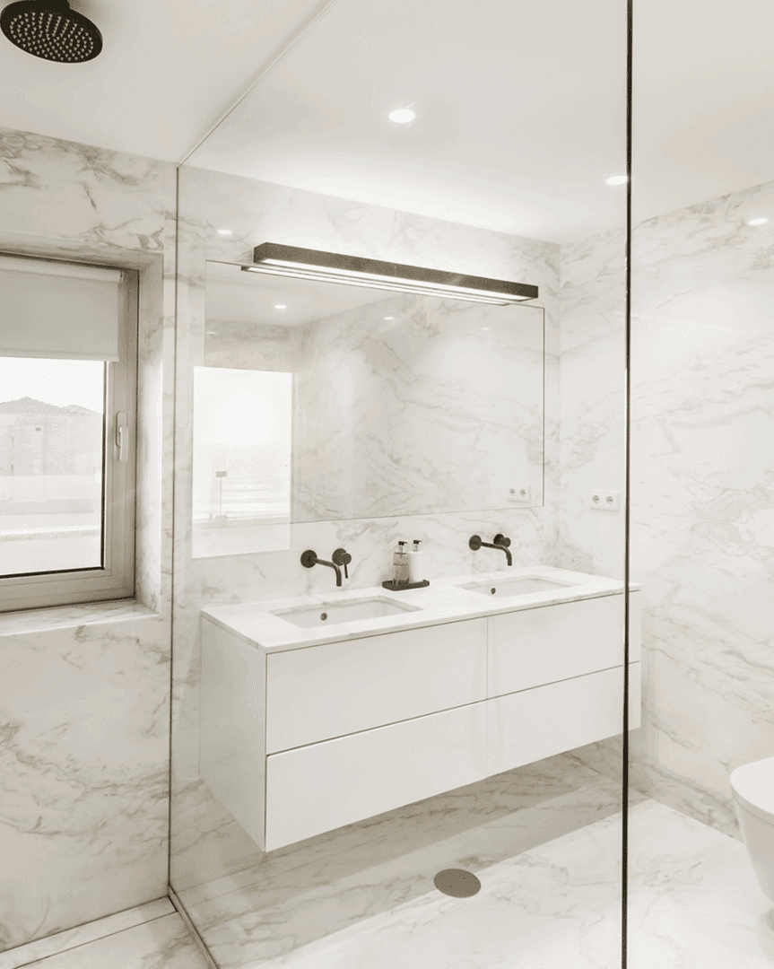 Elegant white bathroom interior design